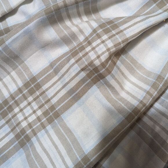 Liv & Lottie Tan and Blue Plaid Pleated Mini Skirt - Picture 3 of 5